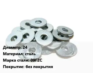 Шайба 24 сталь Сталь: 09Г2С без покрытия